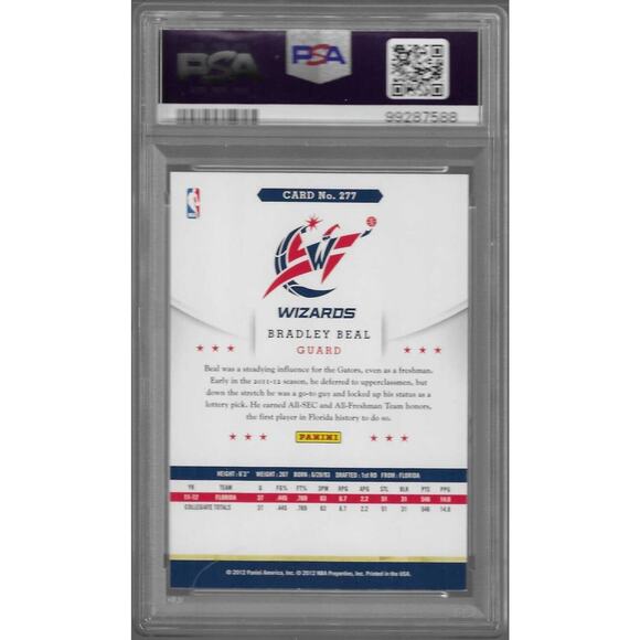 2012 Panini NBA Hoops Bradley Beal #277 Phoenix Suns Rookie RC PSA 9 Mint - Picture 2 of 2